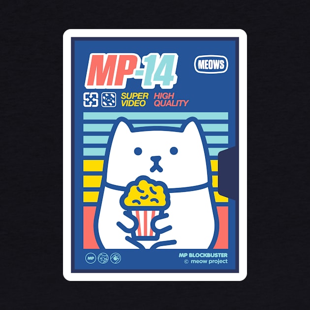 Blue and Red Retro Popcorn Cat by meowproject